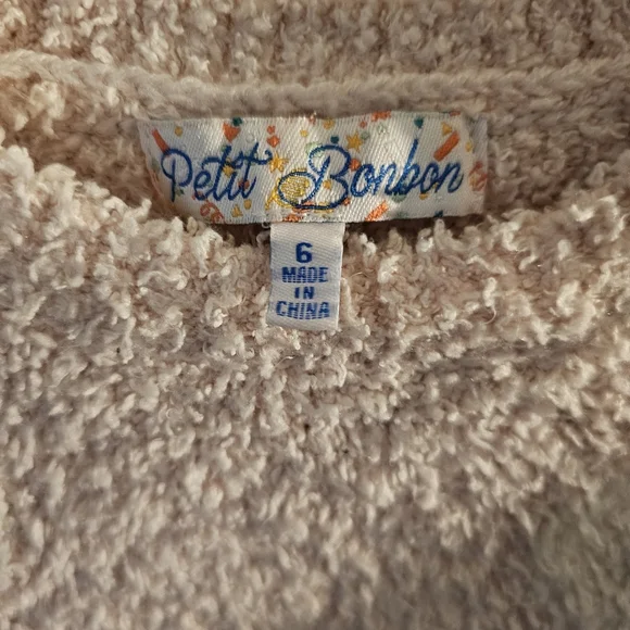 Petit Bateau Pink and Cream Heart Sweater - Picture 3 of 4